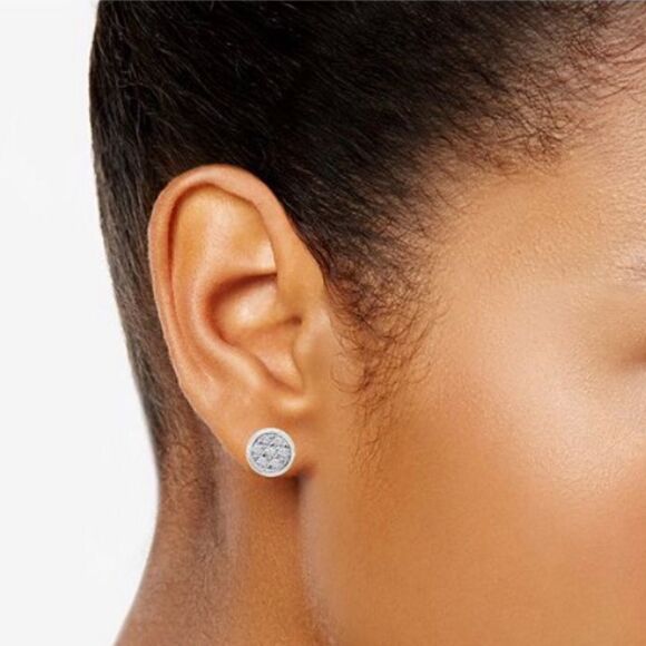 Cubic Zirconia Pavé Earrings - Picture 3 of 6